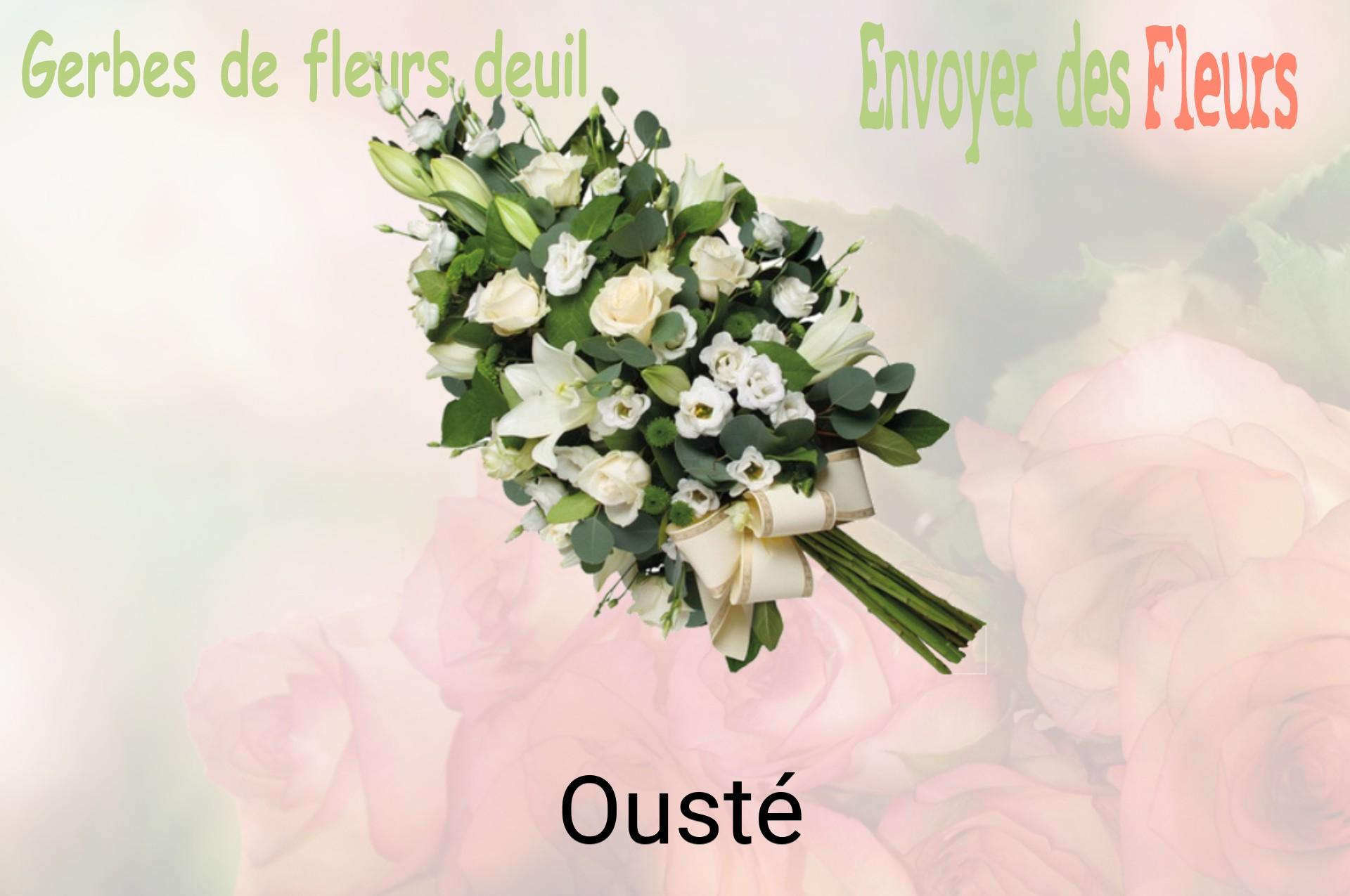 Gerbe de fleurs de deuil livrée à Ousté